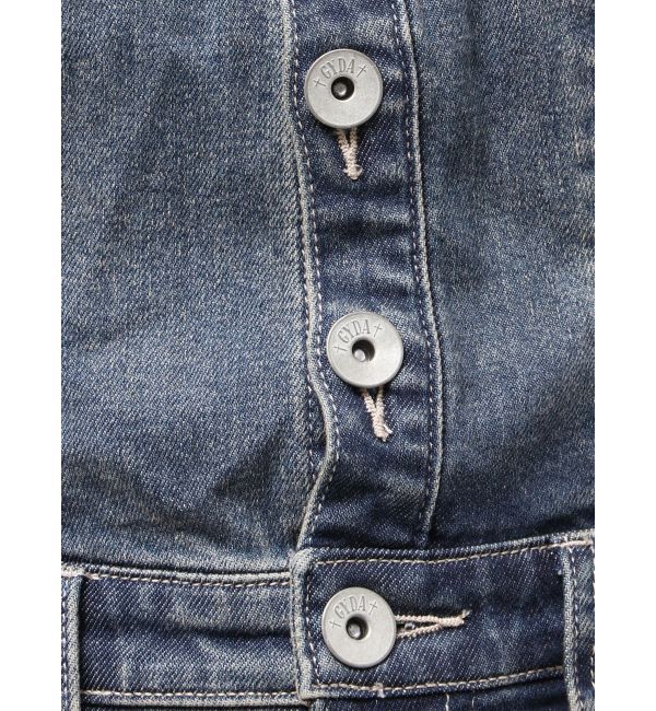 GYDA「BACKリボンデニムロンパース」|オールインワン|