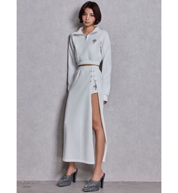 GYDA「sacred edge crossハーフZIPショートスウェットトップス」|スウェット・ジャージ|