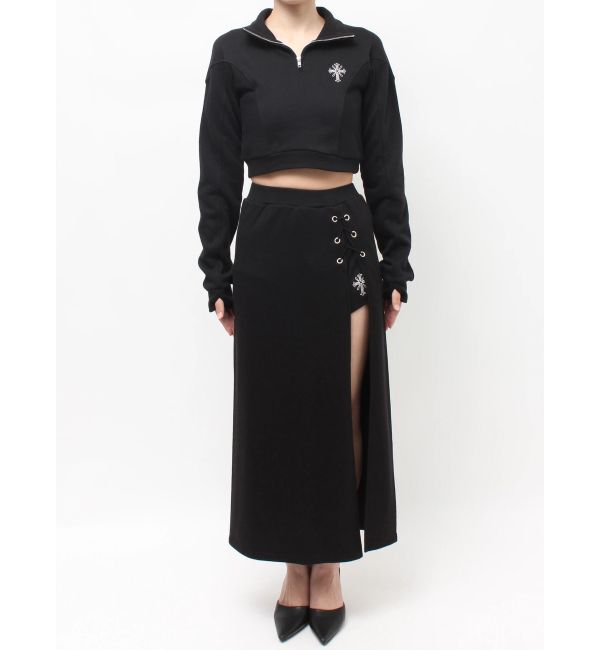 GYDA「sacred edge crossハーフZIPショートスウェットトップス」|スウェット・ジャージ|