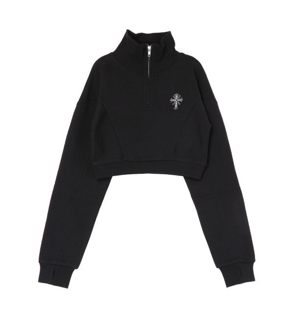 GYDA「sacred edge crossハーフZIPショートスウェットトップス」|スウェット・ジャージ|