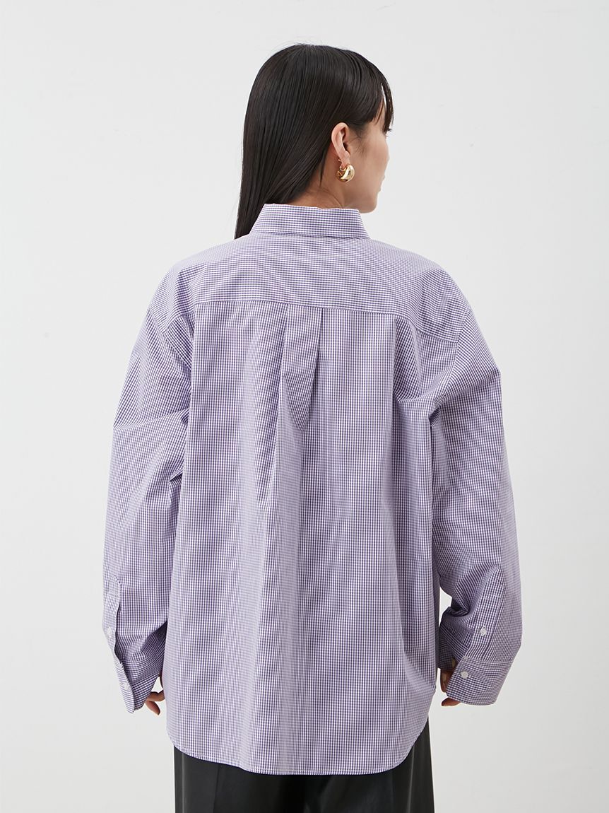 Mila Owen「タブスリーブ釦ダウン柄シャツ」|シャツ・ブラウス|