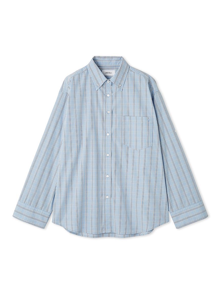 Mila Owen「タブスリーブ釦ダウン柄シャツ」|シャツ・ブラウス|