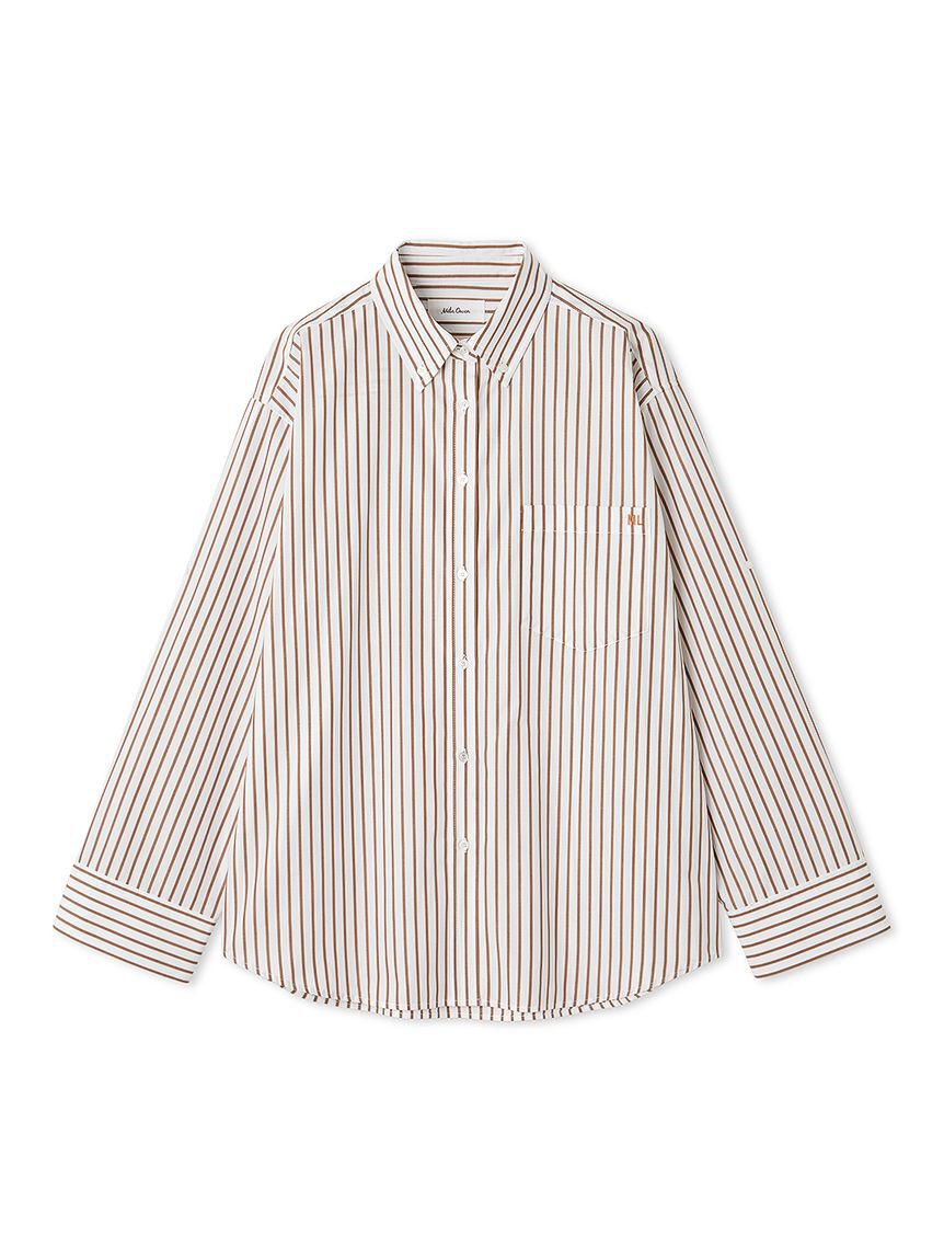 Mila Owen「タブスリーブ釦ダウン柄シャツ」|シャツ・ブラウス|