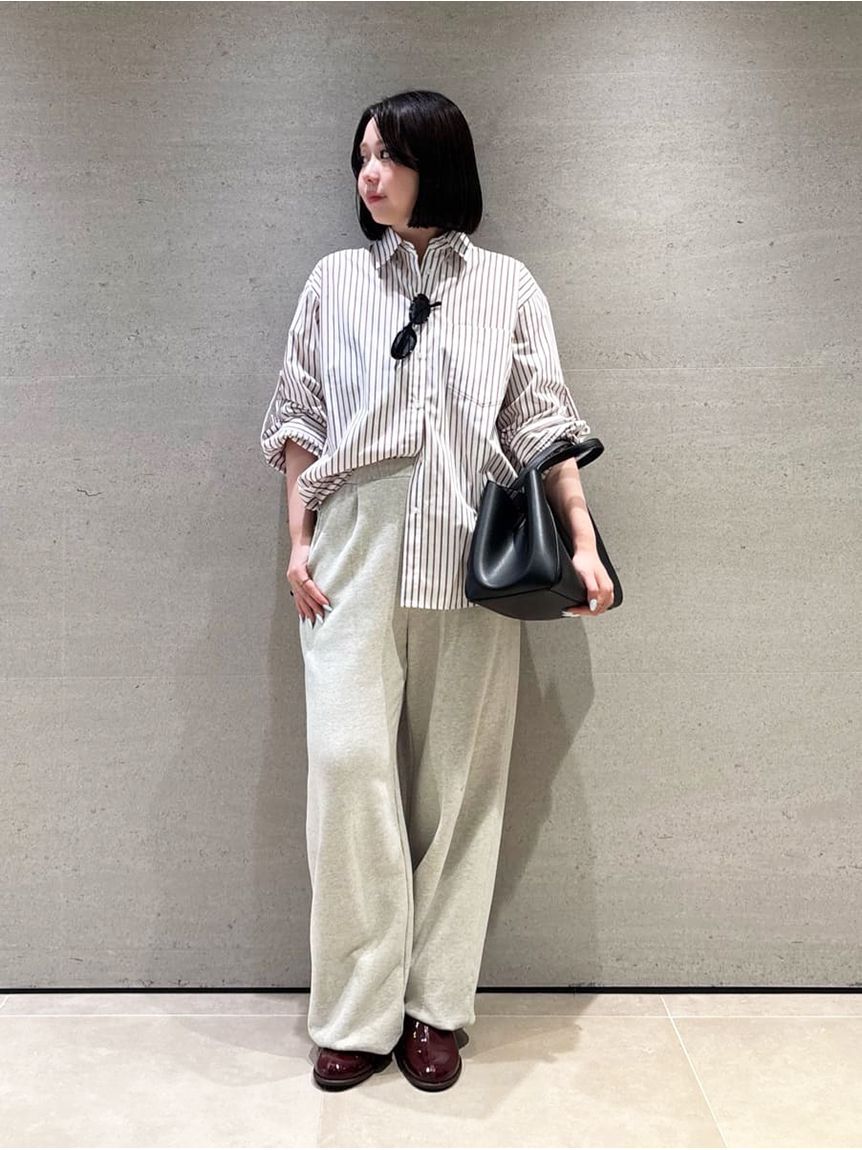 Mila Owen「タブスリーブ釦ダウン柄シャツ」|シャツ・ブラウス|