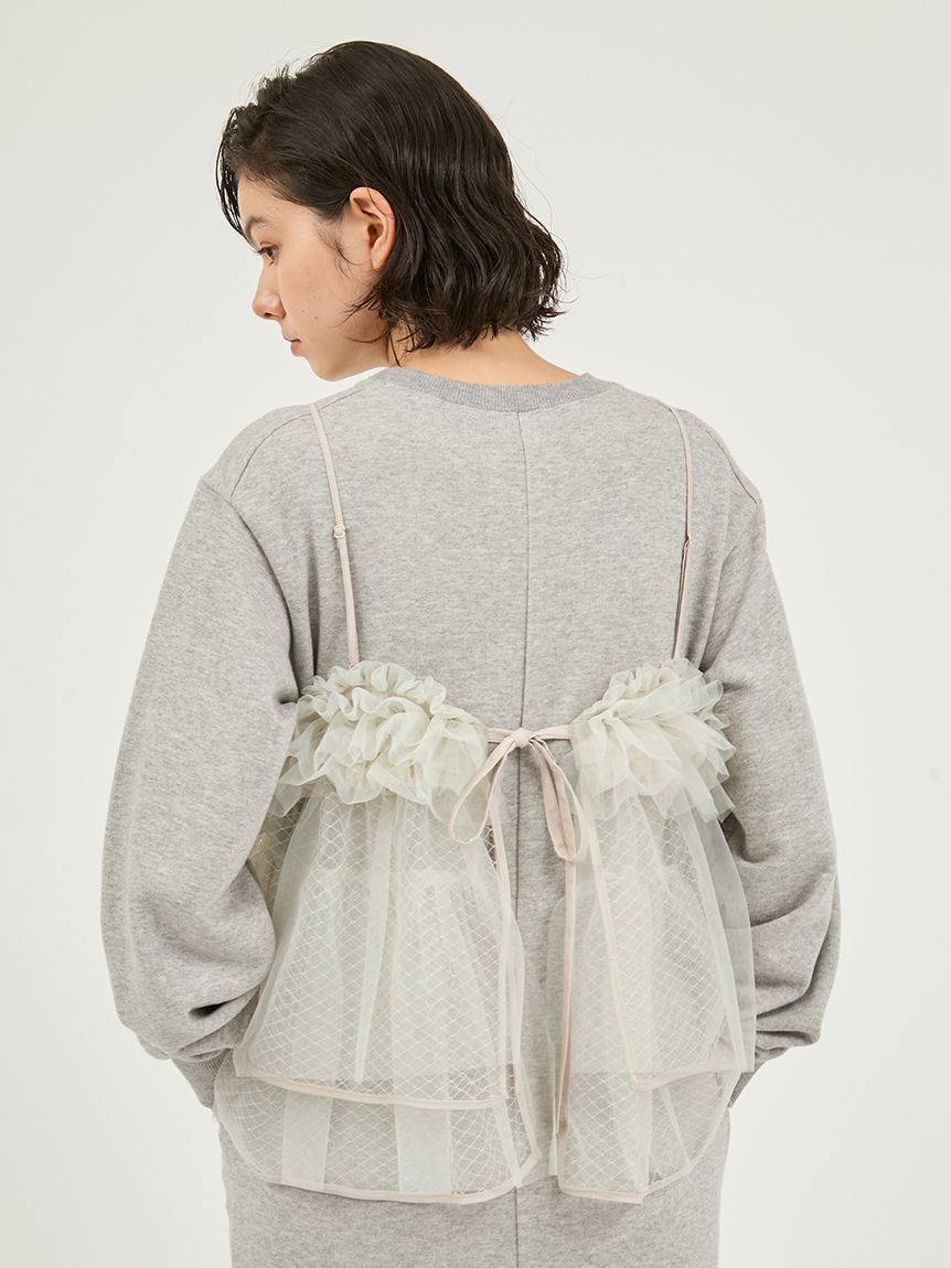 emmi atelier「【セットアイテム】チュールビスチェ&times;裏毛ワンピースセット」|ワンピース|