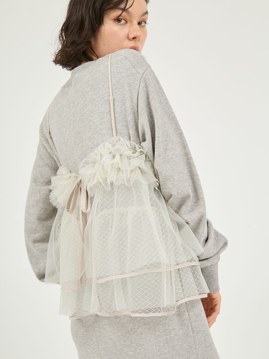 emmi atelier「【セットアイテム】チュールビスチェ&times;裏毛ワンピースセット」|ワンピース|