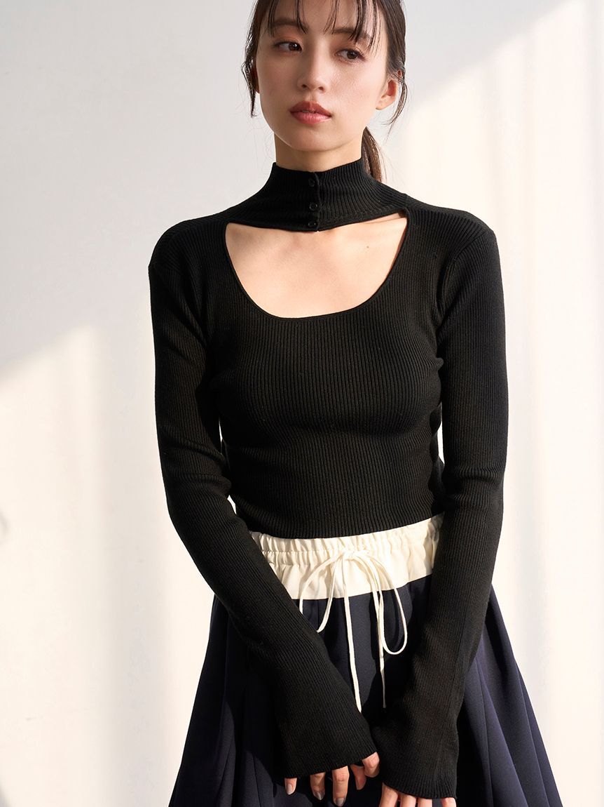 SNIDEL「2wayクロップドハイネックプルオーバー」|ニット・セーター|