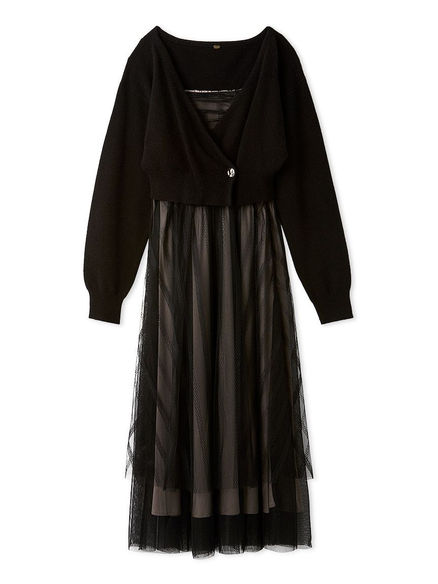LILY BROWN「カーデセットチュールワンピース」|ワンピース|BLK