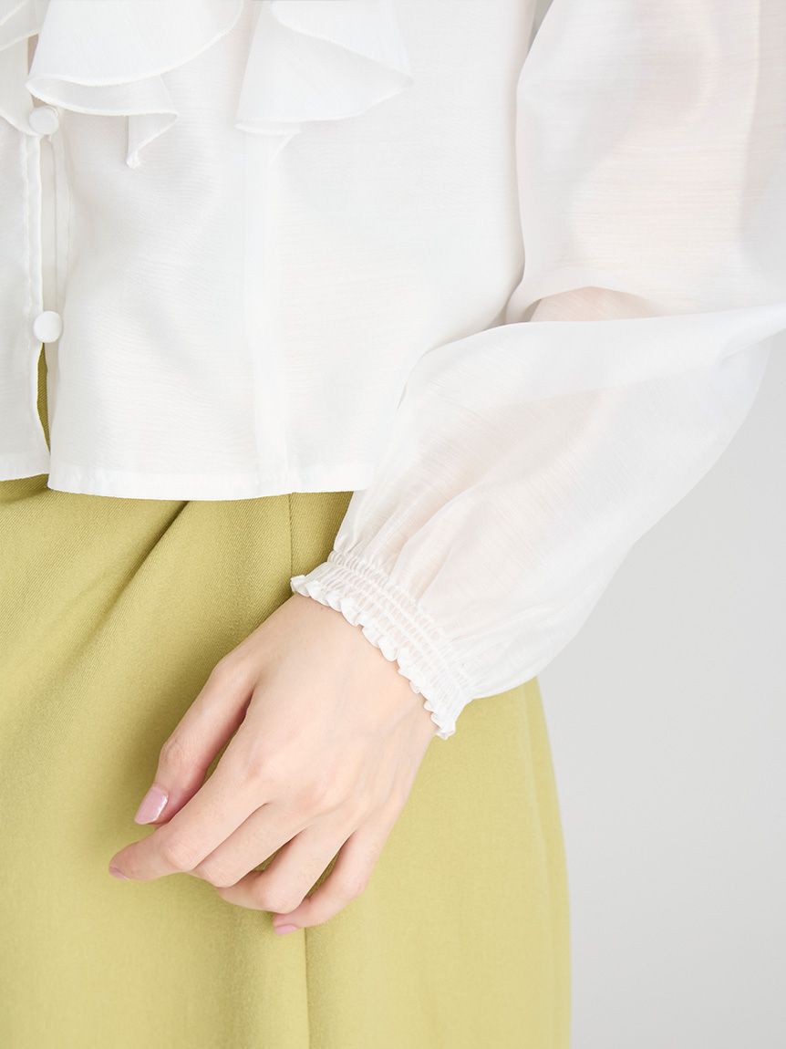 CELFORD「【HANAE MORI&times;CELFORDコラボ】 パール付きフリルブラウス」|シャツ・ブラウス|