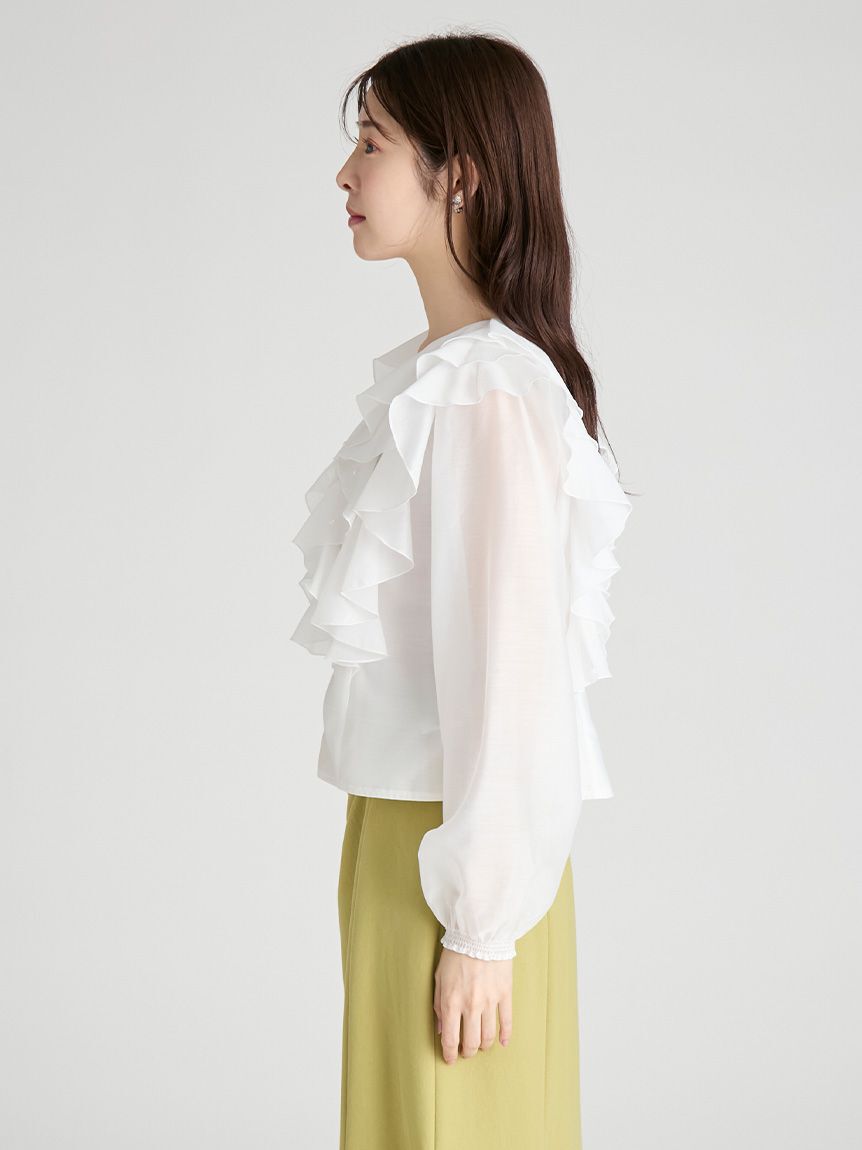 CELFORD「【HANAE MORI&times;CELFORDコラボ】 パール付きフリルブラウス」|シャツ・ブラウス|