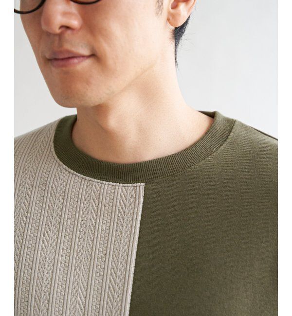 ikka「ポンチジャカードモール切り替えプルオーバー」|パーカー|