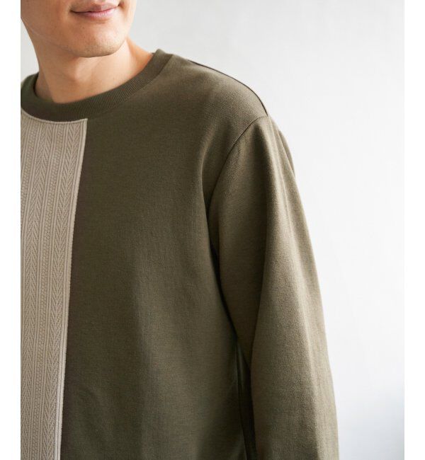 ikka「ポンチジャカードモール切り替えプルオーバー」|パーカー|