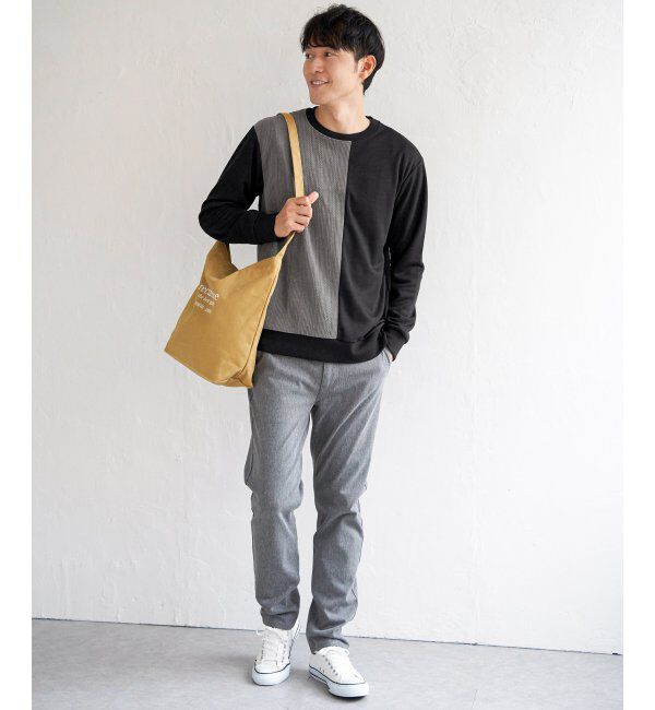 ikka「ポンチジャカードモール切り替えプルオーバー」|パーカー|