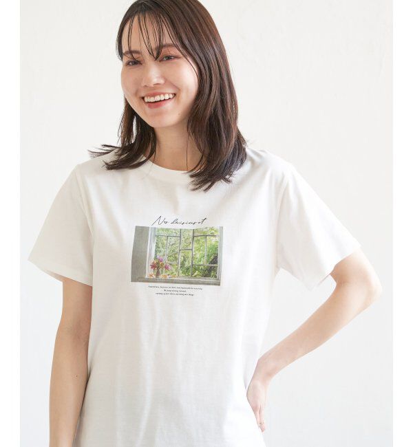 ikka「【親子おそろい】ロゴフォトプリントTシャツ」|Tシャツ・カットソー|