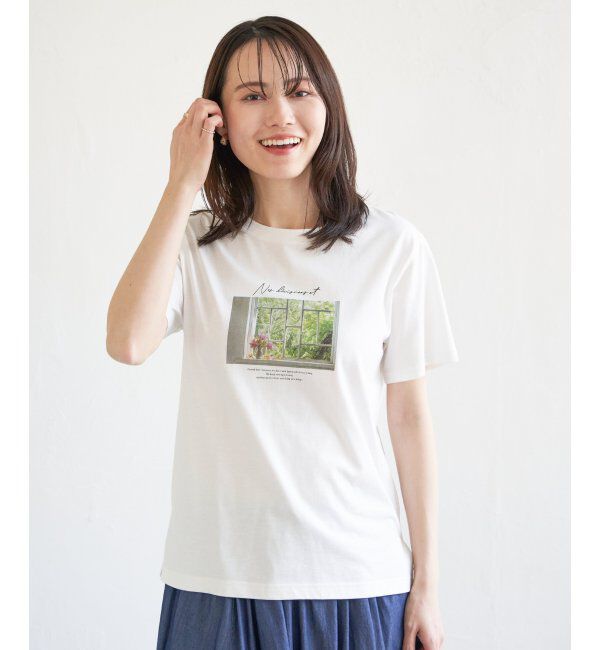 ikka「【親子おそろい】ロゴフォトプリントTシャツ」|Tシャツ・カットソー|
