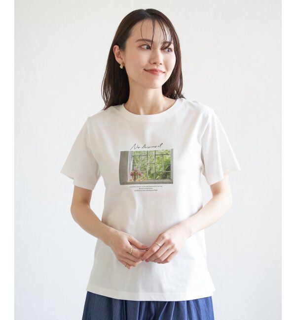 ikka「【親子おそろい】ロゴフォトプリントTシャツ」|Tシャツ・カットソー|