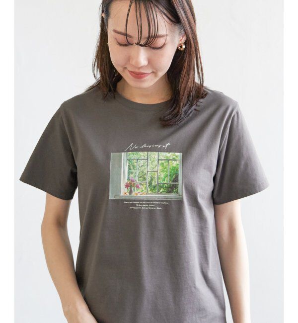 ikka「【親子おそろい】ロゴフォトプリントTシャツ」|Tシャツ・カットソー|チャコール