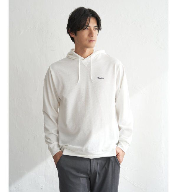 ikka「ブロックインレイＴパーカ」|Tシャツ・カットソー|ホワイト