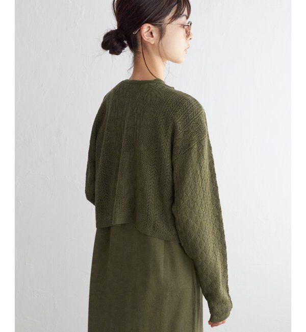 Lbc with Life「【2点セット】透かし編みカーデセットニットワンピ」|ワンピース|