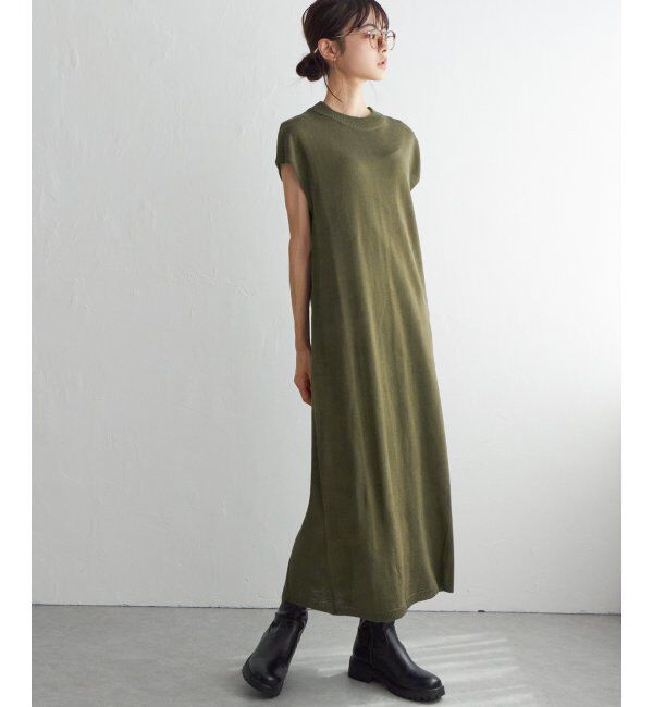 Lbc with Life「【2点セット】透かし編みカーデセットニットワンピ」|ワンピース|