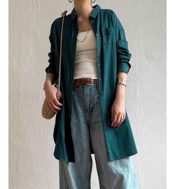 Lbc with Life「エクリュ ミニポケ刺繍シャツワンピース」|ワンピース|