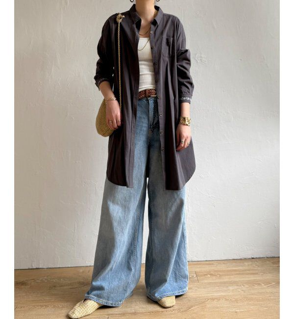 Lbc with Life「エクリュ ミニポケ刺繍シャツワンピース」|ワンピース|