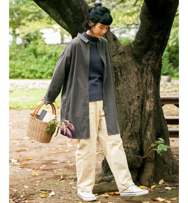 Lbc with Life「エクリュ ミニポケ刺繍シャツワンピース」|ワンピース|