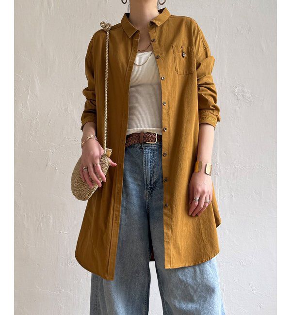 Lbc with Life「エクリュ ミニポケ刺繍シャツワンピース」|ワンピース|