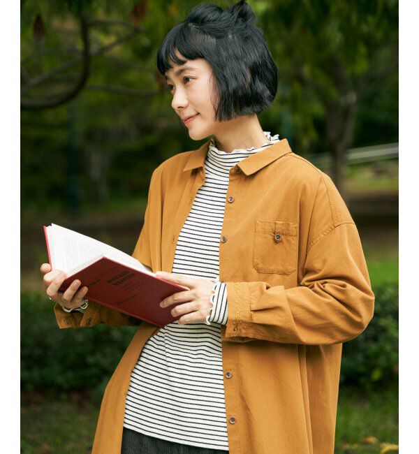 Lbc with Life「エクリュ ミニポケ刺繍シャツワンピース」|ワンピース|