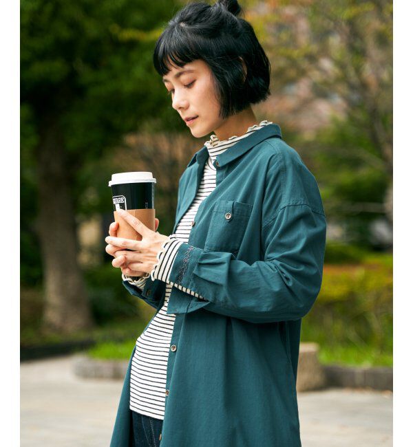 Lbc with Life「エクリュ ミニポケ刺繍シャツワンピース」|ワンピース|