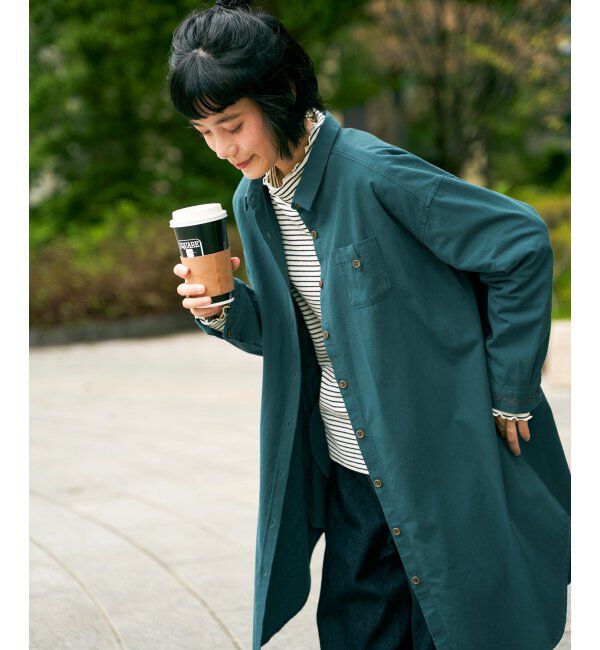 Lbc with Life「エクリュ ミニポケ刺繍シャツワンピース」|ワンピース|