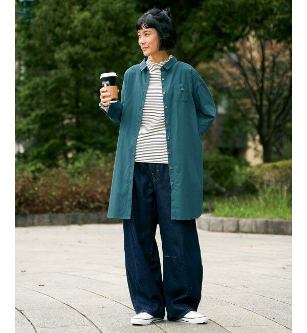 Lbc with Life「エクリュ ミニポケ刺繍シャツワンピース」|ワンピース|