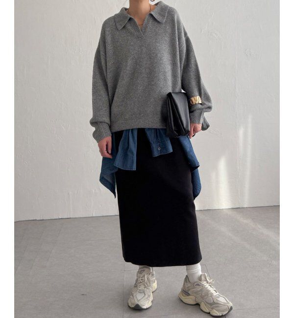 Lbc with Life「ポロ襟スキッパーニット」|カーディガン|