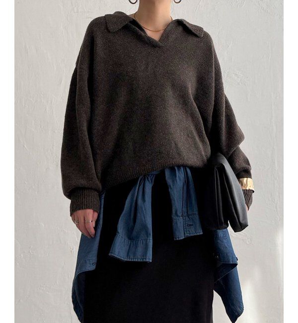 Lbc with Life「ポロ襟スキッパーニット」|カーディガン|