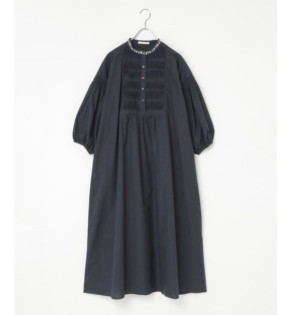 Lbc with Life「エクリュ ピンタックロングワンピース」|ワンピース|ネイビーブルー