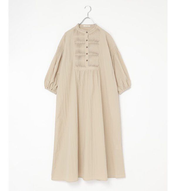 Lbc with Life「エクリュ ピンタックロングワンピース」|ワンピース|グレージュ