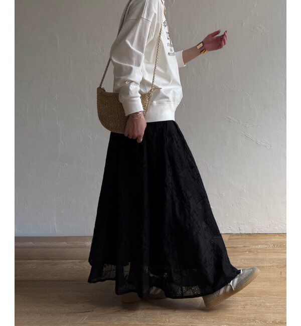 Lbc with Life「パッチワーク風レースギャザースカート」|スカート|