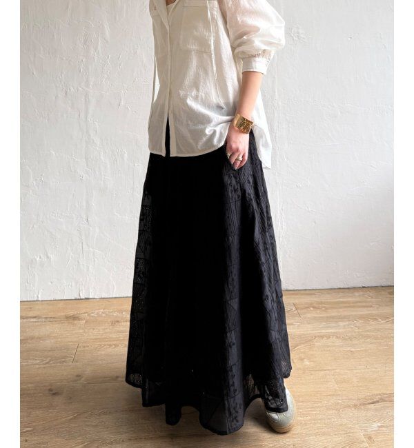 Lbc with Life「パッチワーク風レースギャザースカート」|スカート|