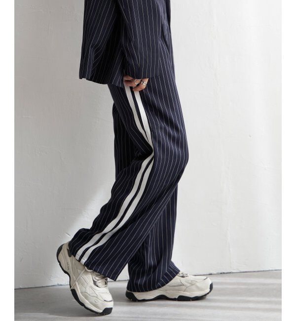 VENCE share style「【セットアップ対応】ピンストライプストレートパンツ」|デニム|