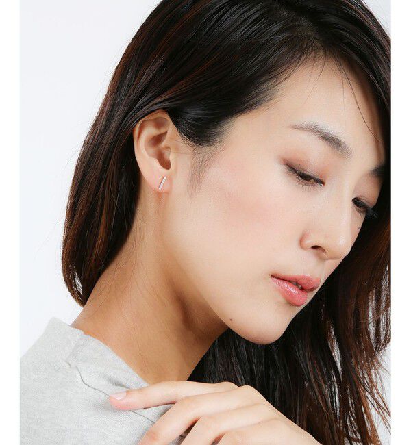 Jouete「ジルコニア&times;バー　ピアス」|ピアス|