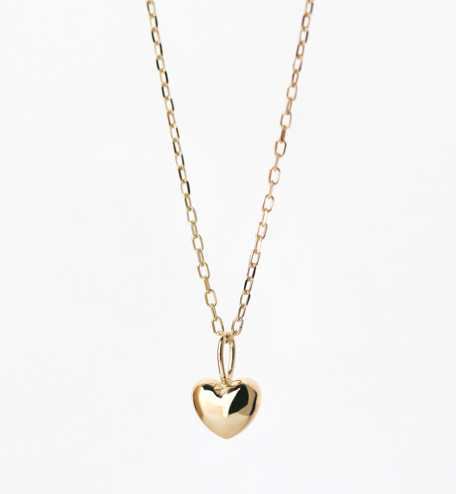  「K18 ぷっくりハート チャーム」|ネックレス|