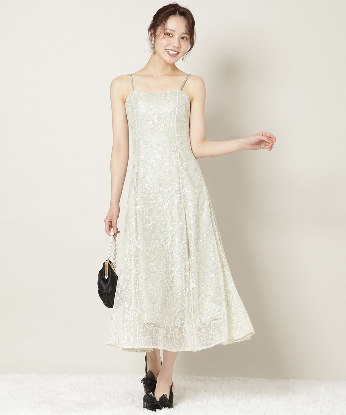 WILLSELECTION「チュールエンブロイダリーワンピース」|ドレス|ミント