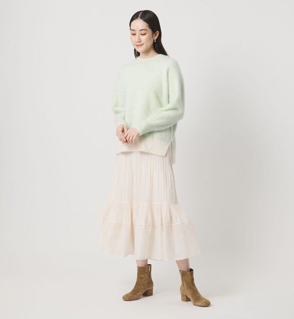 UNITED ARROWS「フォックスカシミヤ バイカラー クルーネックニット」|ニット・セーター|