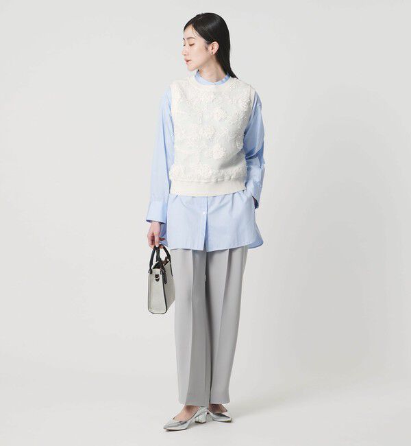 UNITED ARROWS「エンブロイダリーフラワー メッシュ ベスト」|ベスト・ジレ|