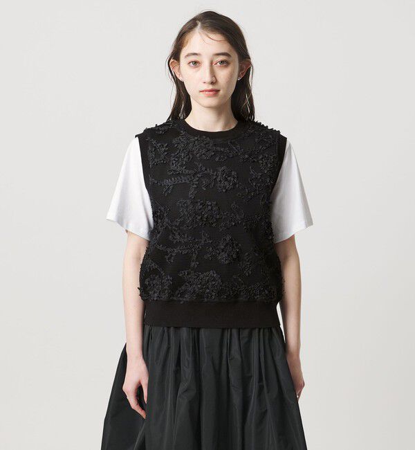 UNITED ARROWS「エンブロイダリーフラワー メッシュ ベスト」|ベスト・ジレ|