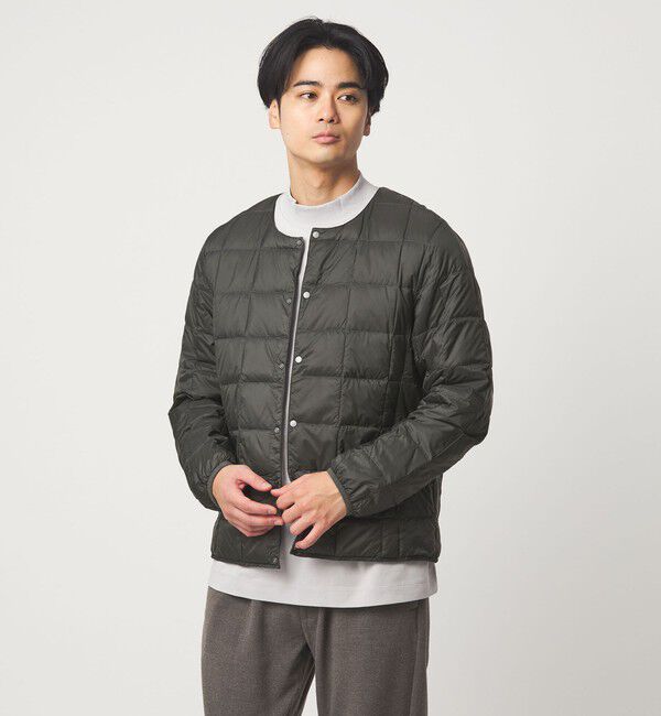 UNITED ARROWS green label relaxing「＜TAION＞クルーネック ボタン ダウンジャケット」|ダウン|DK.GRAY