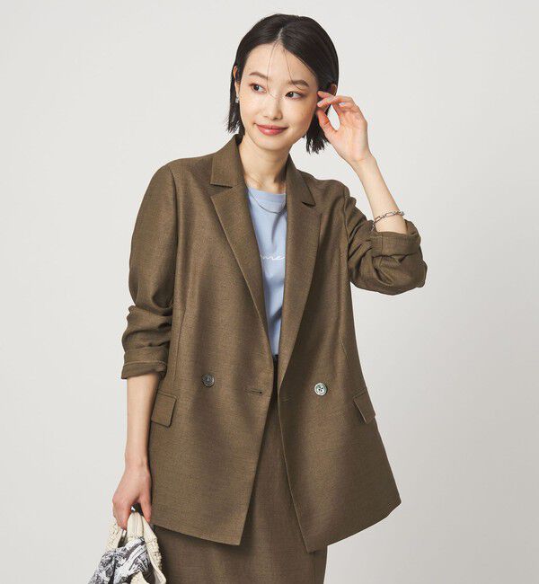 UNITED ARROWS green label relaxing「［size SHORTあり］リネンライク 2B ジャケット」|テーラードジャケット|MD.BROWN