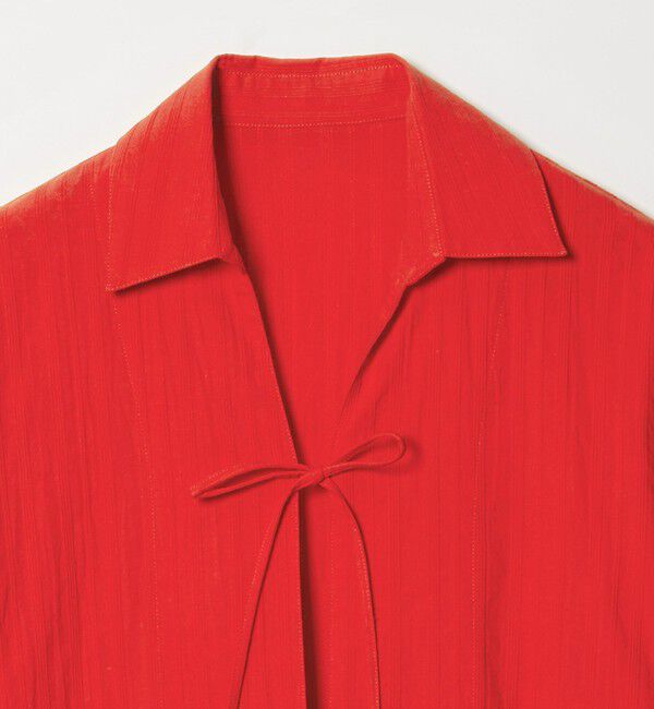 EMMEL REFINES「＜EMMEL REFINES＞EM C/ドビー ストライプ リボン シャツ」|シャツ・ブラウス|