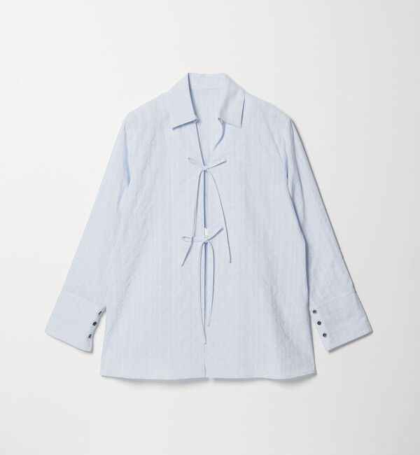 EMMEL REFINES「＜EMMEL REFINES＞EM C/ドビー ストライプ リボン シャツ」|シャツ・ブラウス|