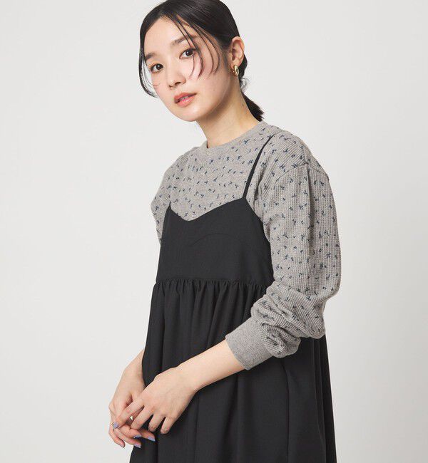 UNITED ARROWS green label relaxing「【WEB限定】＜at ease＞ワッフル ヘンリーネック  フラワープリント カットソー」|Tシャツ・カットソー|